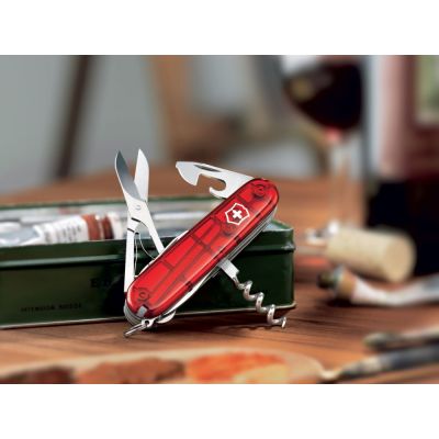 Нож перочинный VICTORINOX Climber, 91 мм, 14 функций, полупрозрачный красный-2