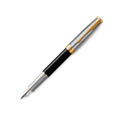 Перьевая ручка Parker Sonnet Premium Refresh BLACK GT, перо 18K, перо: F, цвет чернил black, в подарочной упаковке-0