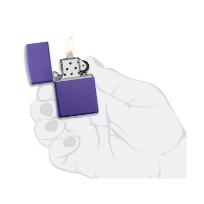 Зажигалка ZIPPO Classic с покрытием Purple Matte, латунь/сталь, фиолетовая, матовая, 38x13x57 мм-4