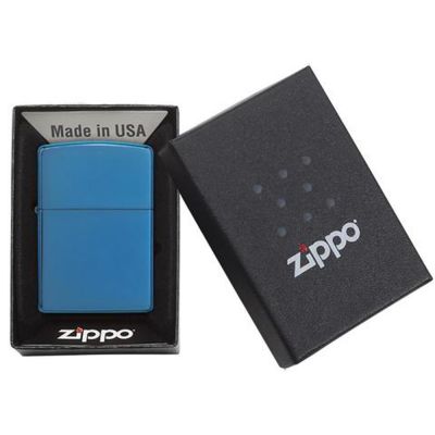 Зажигалка ZIPPO Classic с покрытием Sapphire™, латунь/сталь, синяя, глянцевая, 38x13x57 мм-3