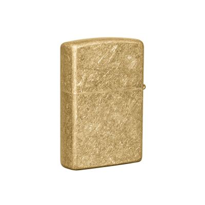 Зажигалка ZIPPO Classic с покрытием Tumbled Brass, латунь/сталь, золотистая, матовая, 38x13x57 мм-1