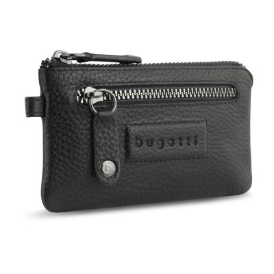 Ключница BUGATTI Elsa, чёрная, воловья кожа/полиэстер, 12,5х0,5х7 см-0