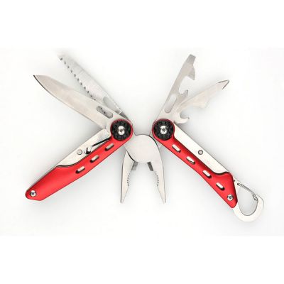 Мультитул Stinger, 108x35 мм, 10 функций, нержавеющая сталь, красный, в комплекте нейлоновый чехол-0