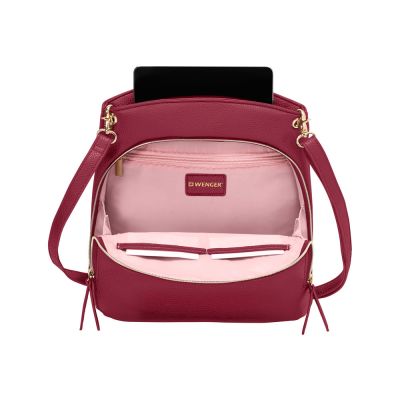 Сумка женская WENGER LeaSophie через плечо, красная, ПВХ/Полиэстер, 28x29x7см-3