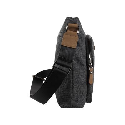 Сумка наплечная мужская BUGATTI Luce, серая, полиэстер, 24х5х25,5 см-5