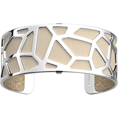 Браслет-бэнгл из латуни с гальваническим покрытием белым родием и серебром, 25мм-4