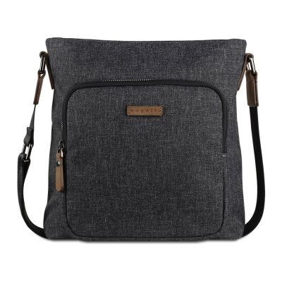 Сумка наплечная мужская BUGATTI Luce, серая, полиэстер, 24х5х25,5 см-1